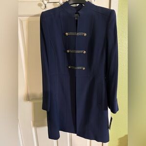 Tahari, Arthur S Levine, navy blue trenchcoat , size 12.